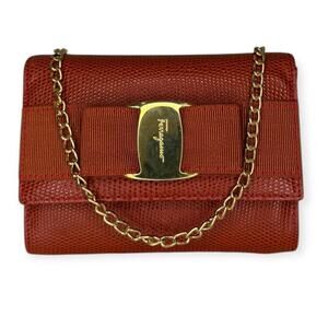 Salvatore Ferragamo Vara Bow Mini Chain Shoulder Bag / Clutch